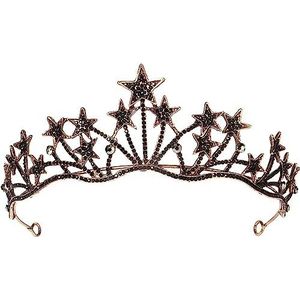 Bruidsdialoog, bal tiara, prinses tiara, volwassen Zwart Kristal Strass Kronen Bruid Koningin Prinses Bruiloft Haaraccessoires Elegante Tiara Diadeem Vrouwen Sieraden Meisjes Sieraden (Size : 5)