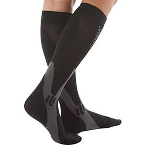 Compressie sokken voor hardlopen en reizen - Compressiekousen zwart heren en dames maat L-XL (41-44)