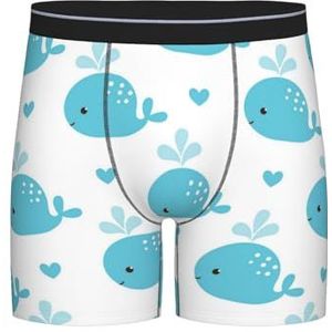 GRatka Boxer slips, heren onderbroek Boxer Shorts been Boxer Slips grappig nieuwigheid ondergoed, schattige blauwe walvissen, zoals afgebeeld, XL