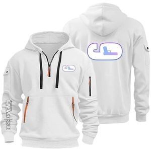 AHYAOFA Herentrui met capuchon met korte ritssluiting voor R.a.in.bo.w S.IX S.ie.g.e Casual Hooded Sweatshirts voor Hardlopen, Wit, 1, 3XL