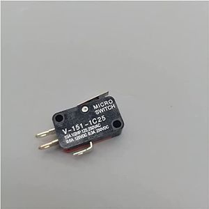 MWSQQGKCF Micro-schakelaar, 5 stuks, V-151-1c25/V-152-1c25 muis, momentane micro-grensschakelaar, zelfreset, AC muisschakelaar, lange handgreep, rolhendelarm (V-151-1c25)