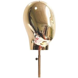 Mannequin Hoofd Model Haarstukken Display Stand Hoogte 45-58cm for Zakelijke Kappersopleiding Beginnersstylist Persoonlijk Gebruik(Gold)