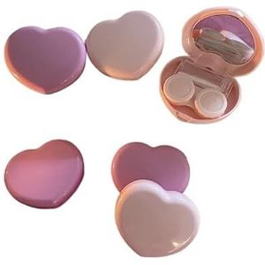 Crème Candy contactlensdoosje, draagbare spiegeldoos, reisopbergdoosje, Pocket Mini contactlensdoosje (Color : Rose red)