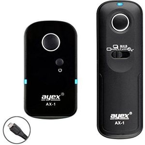 ayex Draadloze afstandsbediening AX-1 compatibel met Fujifilm (RR90/E2) bijv. X-T10 X-M1 X-A3 X-A10 GFX 50S met vele functies bijv. serieactivering en gloeilamp