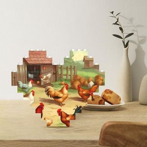 Bouwsteenpuzzel hartvormige bouwstenen gebraden kip kip boerderij puzzels blokpuzzel voor volwassenen 3D micro bouwstenen voor huisdecoratie bakstenen set