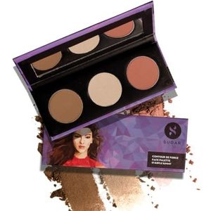 SUGAR Cosmetics Contour De Force Face Palette - 01 Subtiele Summit Longlasting Formule, Lichtgewicht Blush, Markeerstift en Bronzer, Parabenen vrij.