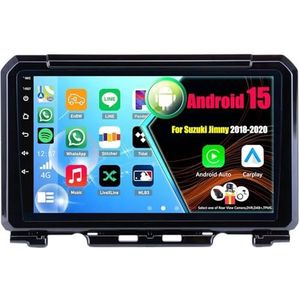 Android 15 2 Din Autoradio 9in Auto Stereo voor Suzuki Jimny 2018-2020 met Draadloze Carplay Android Auto Bluetooth GPS Navigatie(4Core(2+32GB))