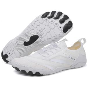 Ultralichte zomerwaterschoenen voor mannen en vrouwen, antislip buitenschoenen, ademende blotevoetensneakers, Wit, 41 EU