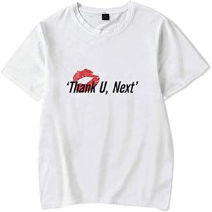 JFLY Ariana Grande print meisjes jongens T-shirt schattig hemd casual losse zanger korte mouwen paar kleding XXS-4XL, wit, S