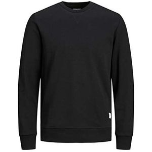 Heren JACK & JONES Basic Sweater Plus Size Lange Mouwen Sweatshirt Trui Grote Maat Jumper JJEBASIC, Colour:Black, Size:3XL