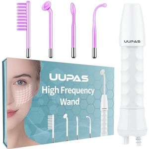 Hoge Frequentie Wand - UUPAS Draagbare Handheld Hoge Frequentie Gezichtsmachine Skin Facial Wand met 4 Argonbuizen voor Acne, Versteviging, Huidverjonging, Rimpelverwijdering