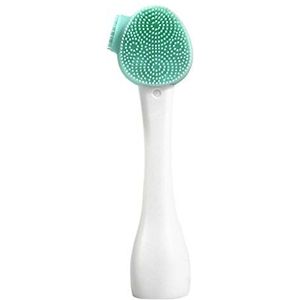 Gezichtsreinigingsborstel Siliconen gezichtsmassage borstel exfoliërende gezichtsreiniger, enkele kop, groen wit, 1 kop