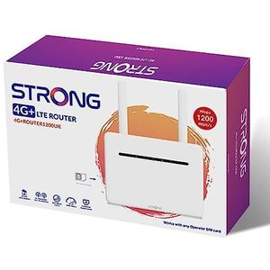 STRONG 4G+ LTE CAT6 wifi-router, Wi-Fi AC1200 dual-band nulconfiguratie, 4 x gigabit poorten, afneembare externe antennes, simkaartadapter inbegrepen