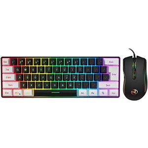 Rainbow Backlight Gaming Toetsenbord en Muis Combo RGB Bedraad Toetsenbord 61