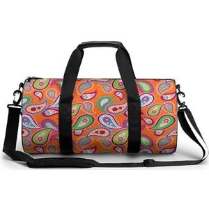 Kleine Heldere Paisley Print Draagbare Gym Bag voor Vrouwen En Mannen Reizen Plunjezak voor Sport Print Gymbag Grappige Yoga Tas