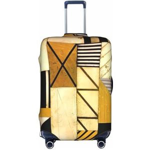 OdDdot Voetbal veld print stofdichte koffer beschermer, anti-kras koffer cover, reizen bagage cover, Rustiek Houten, S