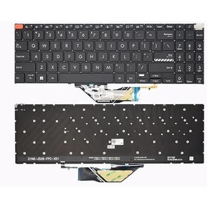 Russisch toetsenbord voor VivoBook voor S 16X M5602 S5602 M3502 M3502Q K3502Z S3502 met achtergrondverlichting(US Black Org LED)