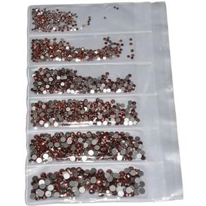 Glitter Crystal Nail Art Steentjes SS3-SS30 Plaksteen Clear Niet Hot Fix Steentjes Lijm Op Nail Art Decoraties-Rose goud