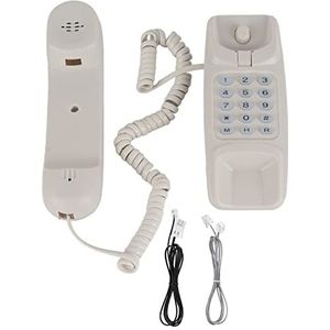 Hakeeta Telefoon, retro vaste telefoon in westerse stijl met nummeropslag, wandmontage, ruisonderdrukkingsfunctie voor woningen en kantoren, 3 kleuren (wit)
