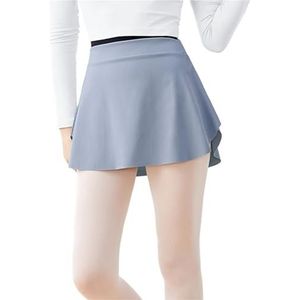UBOHUZ Volwassen balletrokken voor dames, dansrok, danskleding, zijsplit, kort voor training voor vrouwen, Lichtgrijs, L
