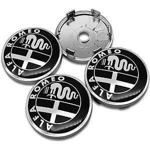4-delige Naafdoppen voor Alfa Alpha Romeo 159 147 156 Giulietta 147 159 Mito 60mm, Wieldecoratiedeksel, Wieldoppen, Naafdop, Stof/Waterdicht/Slijtvast/Met logo