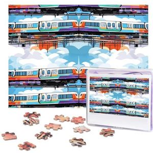 500 stukjes puzzel voor volwassenen uitdagende puzzel voor spel nachten geschenken gepersonaliseerde foto puzzel monorail trein aangepaste houten puzzel voor familie, afgewerkte grootte 51,8 cm x 38