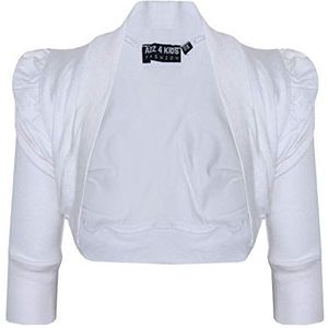 A2Z 4 Kids® Meisjes Cardigan Kinderen Ruches Mouw - Bolero White 7-8