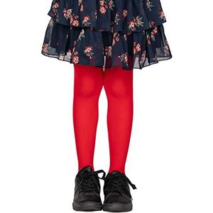 LORES Meisjes Kids Plain Panty Footed Ballet Dance School 40 Denier Opaque [Made in Italy], Rosso, 3-4 jaar
