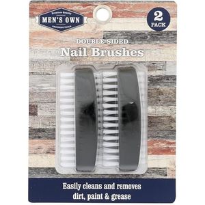 Mens Own, Nagelborstel Dubbelzijdig Zwart, 2 Count
