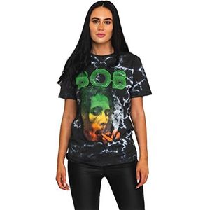 Bob Marley T Shirt Smoke Gradient Logo nieuw Officieel Dip Dye on Grijs Unisex