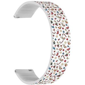 RYANUKA Solo Loop Band Compatibel met Amazfit GTS 4 / GTS 4 Mini / GTS 3 / GTS 2 / GTS 2e / GTS 2 mini / GTS (Christmas Icons) Quick-Release 22 mm rekbare siliconen band band accessoire, Siliconen,