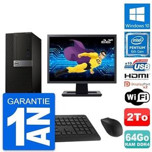 Dell PC Tower 5050 display, 22 inch, Intel G4400 RAM, 64 GB, 2 TB, HDMI, Windows 10, wifi (gereviseerd)