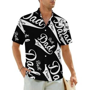 BEST DAD OOIT Herenhemden met korte mouwen, strandshirt, Hawaiiaans shirt, casual zomershirt, 3XL