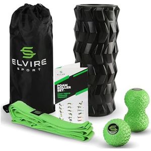 Elvire - Sport Foam Roller Set - Massageballen - Inclusief Pinda-Massagebal en Stretchbanden