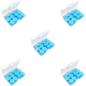 5 Set 12 Stuks/set Zwemmen Duiken Waterdichte Ruisonderdrukking Oordopje Assortiment Vliegtuig Bus Concert Vormbare Oor Stopper Blauw