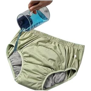 Incontinentie Ondergoed Lekvrij Slipje For Ouderen Oude Mannen Vrouwen Periode Lekvrije Slips Herbruikbare Doekluiers (Color : Green, Size : XXL/XX-Large)