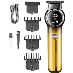 Tondeuse voor mannen, tondeuse elektrische tondeuse professionele kapper haar snijmachine draadloos kapsel nul snijmachine (kleur: gouden)