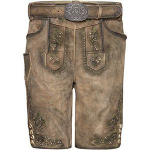 Heren leren broek Maximilian uit de meesterwerk-serie van Schöneberger Trachten - klederdrachtbroek incl. klederdrachtriem, bruin, 48