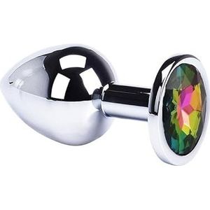Jeweled Beginners to Expert Stainless Steel Anal ButtPlug | Anal Butt Plug Sex Toys | for Women, Men or Couples | Anal Stimulation Toy | Sex Love Games | Personal Massager (Rainbow, M)