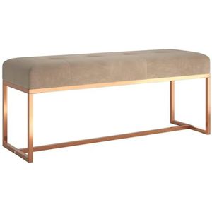 vidaXL Bankje 110x36x45 cm fluweel beige, bank, halbank, portiekbank, zitbank, gangbank, eetkamerbank, keukenbank, eetbank, zitmeubel, zitbank