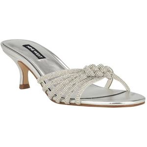 Nine West Glinsterende sandalen met hak voor dames, Zilver 040, 39 EU
