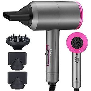 Euakee Professionele ionische haardroger, 2000 W, haardroger met diffuser, sneldrogend, 120.000 omw/min, hoge snelheid, voor salon en thuis