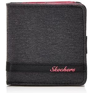 Skechers Portemonnee voor dames, RFID-blokkerend, klein, met muntvak, reisaccessoires, dubbel gevouwen, zwart (zwart), eenheidsmaat