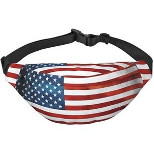 Vintage Amerikaanse Amerikaanse vlag reizen en sport essentiële lichtgewicht waterbestendige heuptas met multifunctioneel ontwerp voor handsfree gemak, Zwart, Eén maat