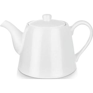 Porseleinen pot koffiepot theepot met handvat en deksel voor koffie thee wit LUNA 2 L