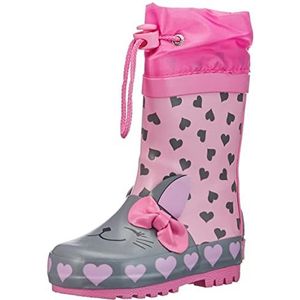 Playshoes Jongens Unisex kinderen kat rubberen laarzen, roze, 33 EU, Rosa, 33 EU