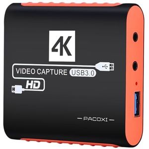 Capture Card voor Nintendo Switch met 4K Pass-Through, USB3.0 1080P 60FPS HDMI Video Cam Link Game Capture voor streaming, werken met Xbox PS4 PS5 PC DSLR voor OBS Twitch Live Broadcasting en