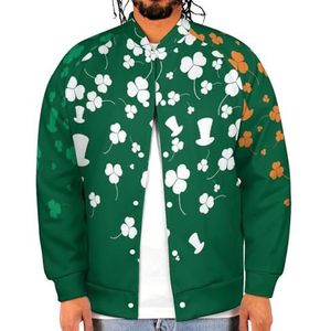 St Patricks Day Ierland Vlag Grappige Heren Baseball Jacket Gedrukt Jas Zachte Sweatshirt Voor Lente Herfst