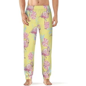 Flamingo Patroon Mannen Pyjama Broek Zachte Lounge Bottoms Met Pocket Slaap Broek Loungewear