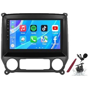 Android 14 Autoradio Stereo voor C-hevrolet Silverado/GMC Sierra (2014-2018) 9-inch Touchscreen Multimedia Speler met Draadloze Carplay GPS Navigatie FM RDS Bluetooth 5G-WiFi SWC DSP,M100s